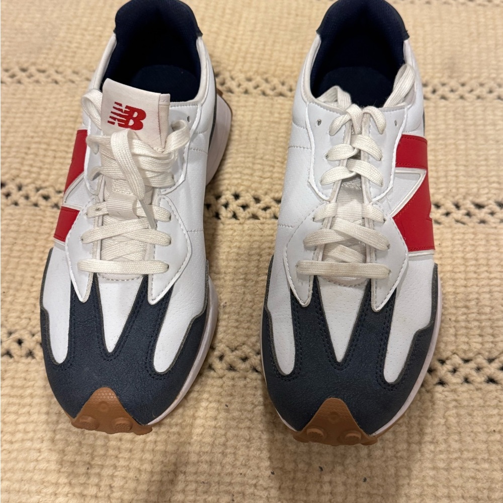 New Balance Women's White, Red, and Navy Sneakers